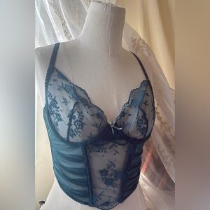 Adore Me Teal Lace bustier